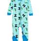 Leveret Kids & Toddler Footed Pajamas Boys Girls 100% Cotton Dinosaur Blue (Size 4 Years)