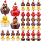 Deekin 24 Pcs Rubber Ducks 2  4 Style Cute Ducks Bulk Small Assortment Duckies Pool Party Favors Decoration (Cupcake)