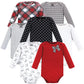 Hudson Baby Unisex Baby Cotton Long-Sleeve Bodysuits, Winter Bows 7-Pack, 3-6 Months