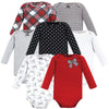 Hudson Baby Unisex Baby Cotton Long-Sleeve Bodysuits, Winter Bows 7-Pack, 0-3 Months