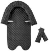 Pea Pod Infant Carseat Insert Baby Car Seat Head and Body Support with 2 Strap Covers, Ultra Soft Warm Minky Dot Fabric Backing,