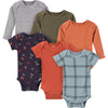 Gerber Unisex Baby Multi-Pack Onesies Bodysuits (Short And Long Sleeve), Blue Plaid, Newborn