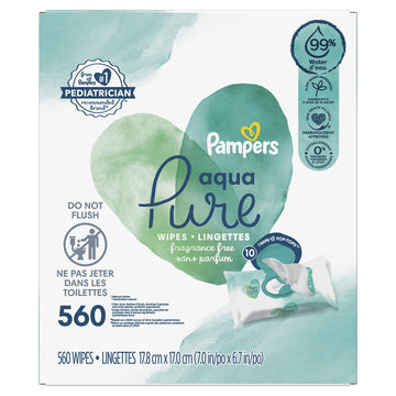 Pampers Aqua Pure Baby Wipes 560 Ct Old V2