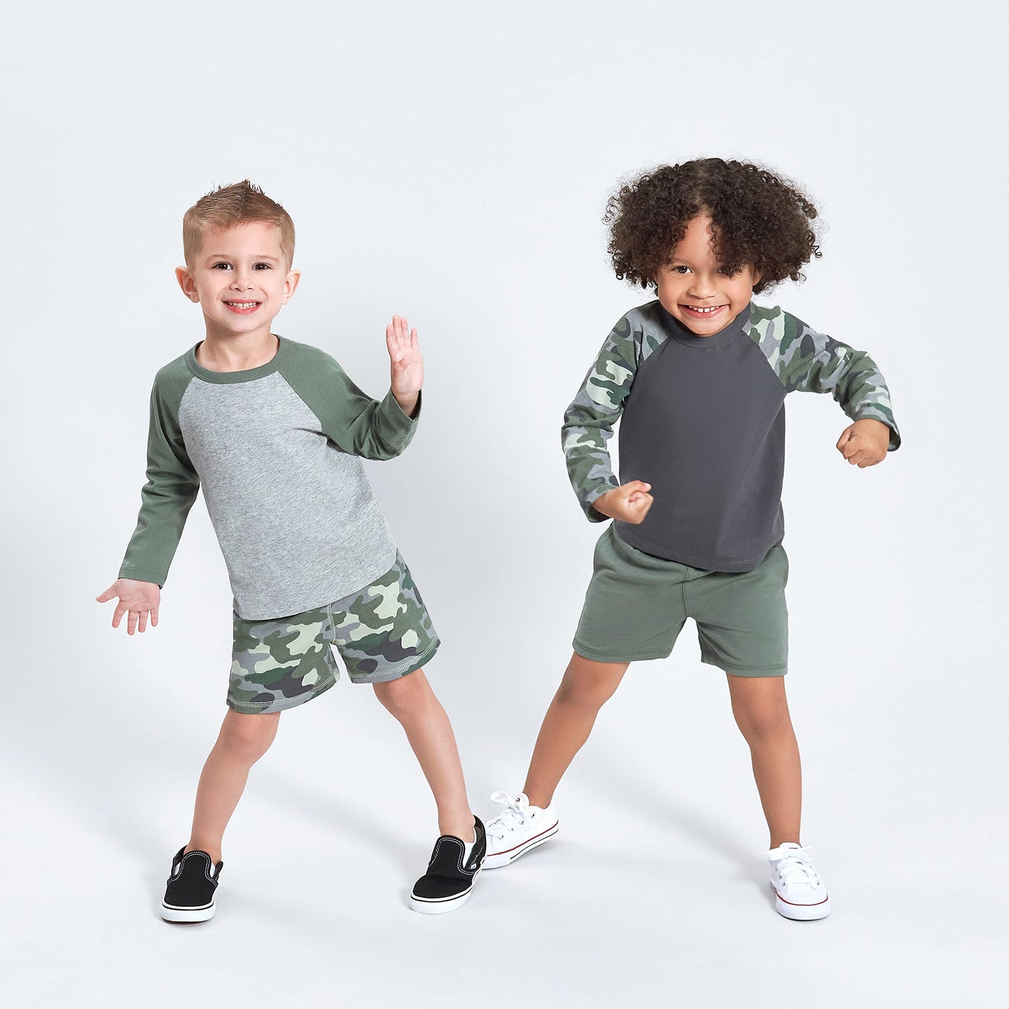 Gerber Baby Boy'S Toddler 3-Pack Pull-On Knit Shorts, Green Camo, 3-6 Months