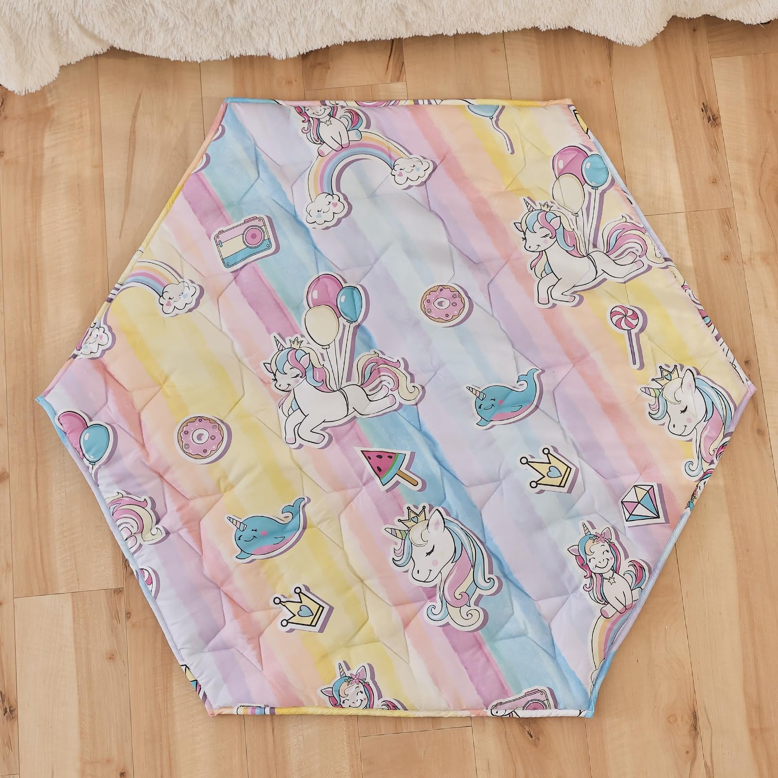 Hexagon Baby Play Mat For Floor,51' 59' Thicken Ultra Soft Playmat, Wa – Cutebab WBCBBB0CRV3CNW1