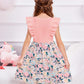 Arshiner Little Girls Dresses Cute Sleeveless Pink Floral Print Toddler Dress Valentine Sundress For Kids Size 3