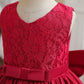 Nnjxd Baby Girls Lace Dress Bowknot Flower Dresses Wedding Pageant Baptism Christening Tutu Gown Size (80) 6-12 Months #Red