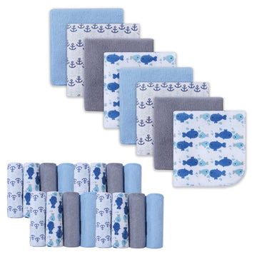 Softan Baby Washcloths, 24Pack Baby Wash Cloths Extra Soft & Ultra Absorbent, Baby Towels And Washcloths Face Towel Unisex For B