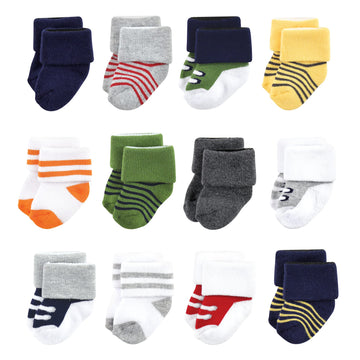 Luvable Friends Unisex Baby Newborn And Baby Terry Socks, Athletic, 6-12 Months
