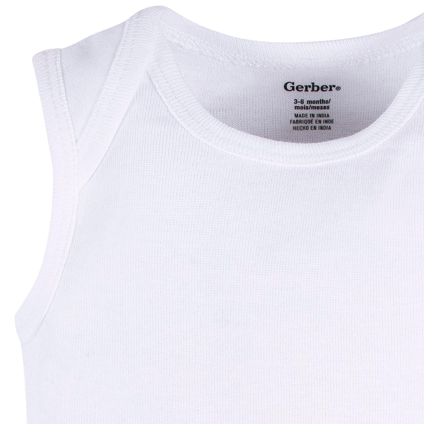 Gerber Unisex Baby Multi-Pack Sleeveless Onesies Bodysuit White 0-3 Months