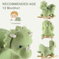 Rock My Baby Rocking Horse Green Dinosaur with Chair, Plush Stuffed Animal Rocker, Baby Rocker with Sweet Music, Wooden Rocking