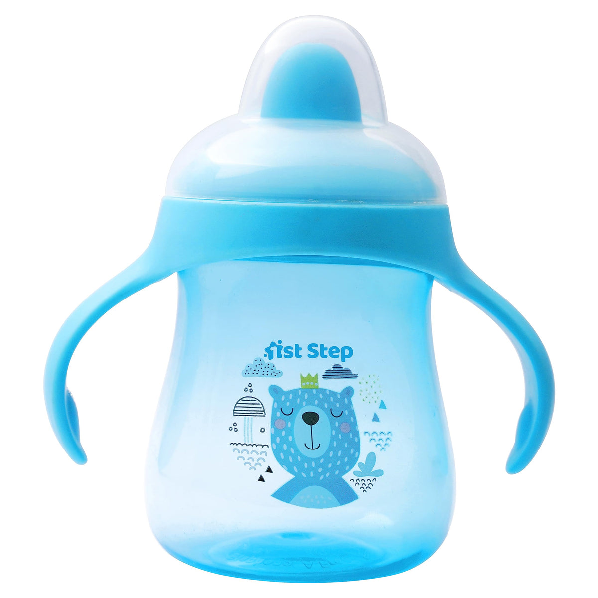 1St Step Matte Collection Bpa Free Polypropylene Hard Spout Sipper With Twin Handles For Easy Grip  Blue