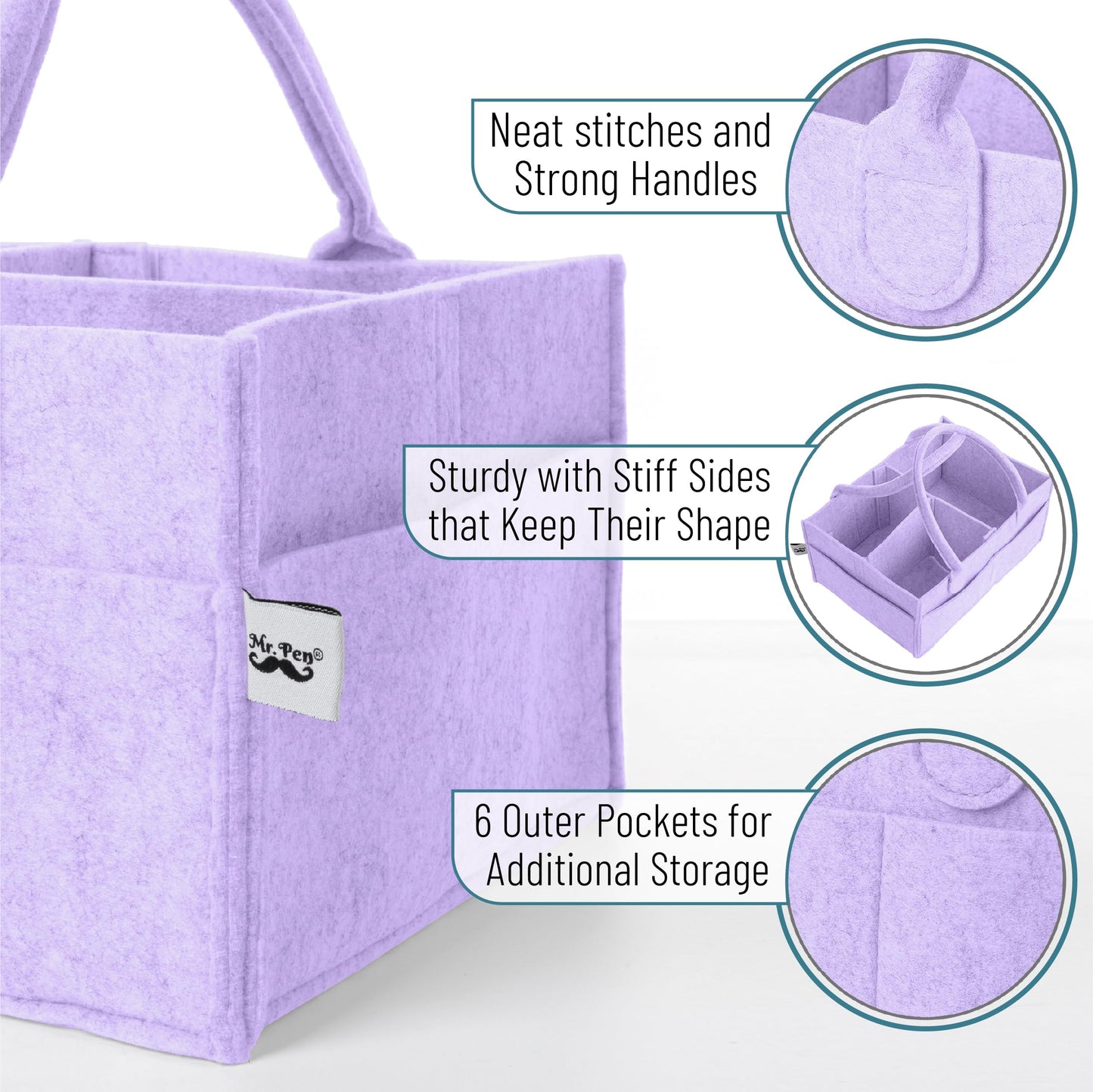 Mr. Pen- Baby Diaper Caddy Organizer, Orchid Mist, Baby Caddy Organizer With Handle, Compact Size, Collapsible & Portable