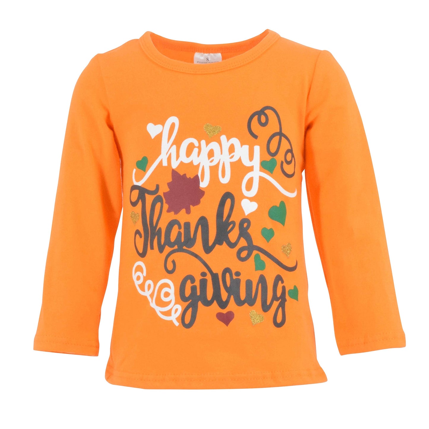 Unique Baby Girls 2 Piece Happy Thanksgiving Orange And Brown Fall Outfit (5)