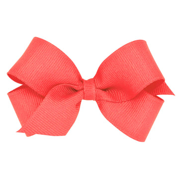Wee Ones Girls' Classic Grosgrain Hair Bow With Plain Wrap Center On A Weestay Hair Clip, Handmade, Mini Sized Bow, Watermelon
