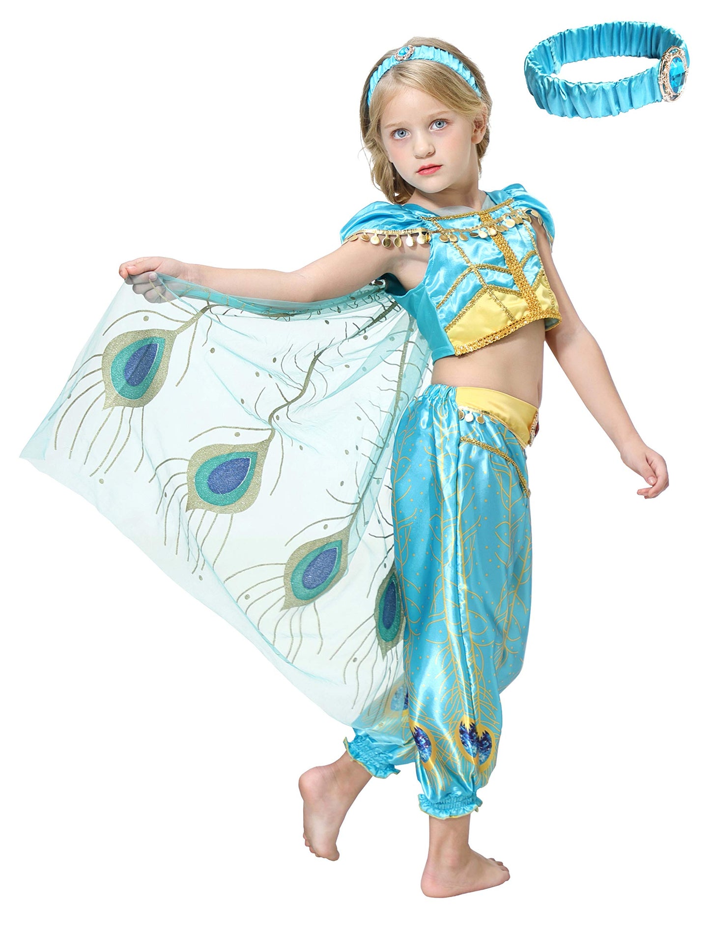 Dressy Daisy Girls Princess Dress Up With Headband Costumes Halloween Party Fancy Dress Size 4T, Style B