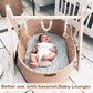 Wooden Baby Gym With 6 Gym Toys, Foldable Baby Play Gym, Natural Pine Wood Play Gym, Frame Activity Center Hanging Bar, Wooden P