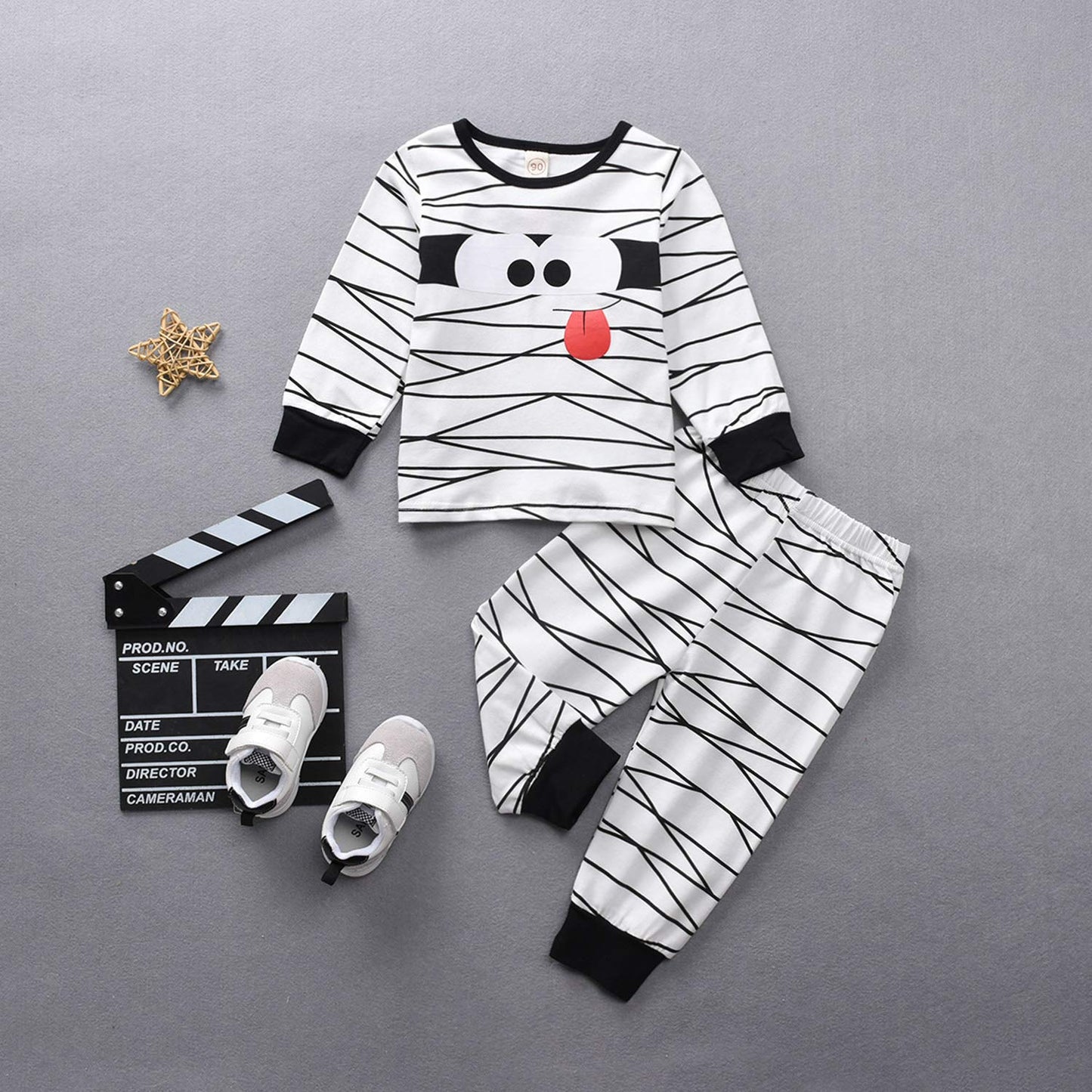 Aalizzwell Toddler Baby Boys Girls Mummy Romper Pants Set For Kids Halloween Matching Outfits Fall Winter Clothes (Mummy Shirt,
