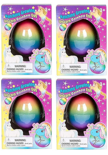 Surprise Growing Unicorn Hatching Rainbow Egg Kids Toys, Assorted Colors (4, Rainbow)