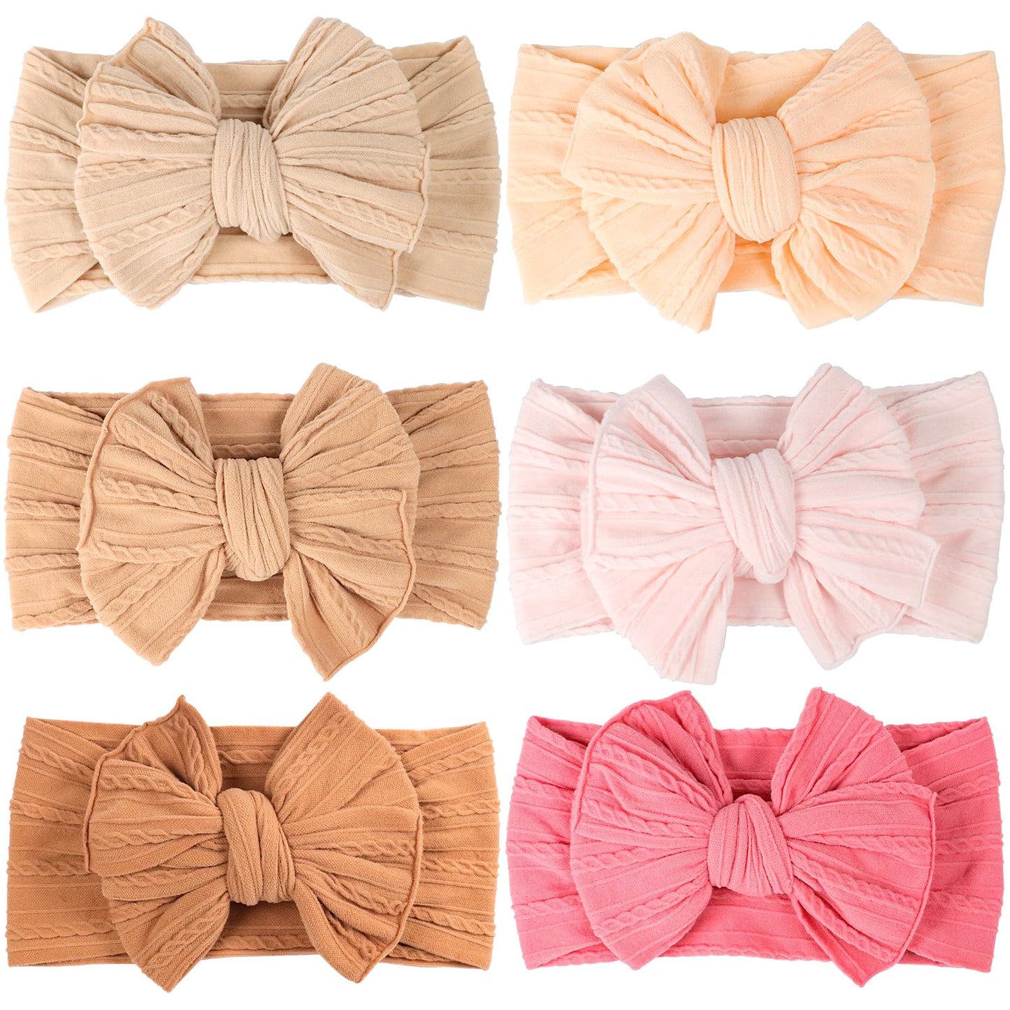 6 Pcs Baby Hair Bows Double Bows Headbands Baby Girls Nylon Headband Soft Hairbands Hair Accessories For Newborn Infant Toddler