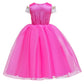 Princess Dress Aurora Costume Girls Costumes Birthday Party Halloween Dress Up For Girls 6-7Years(130Cm,Q99)