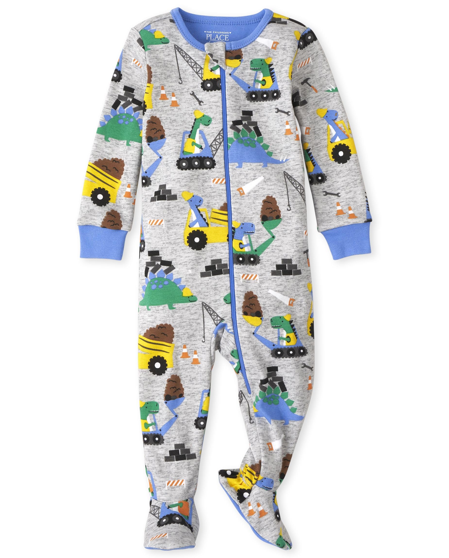 The Children'S Place,Dino Stretchie Pajamas,H/T Mist,3T