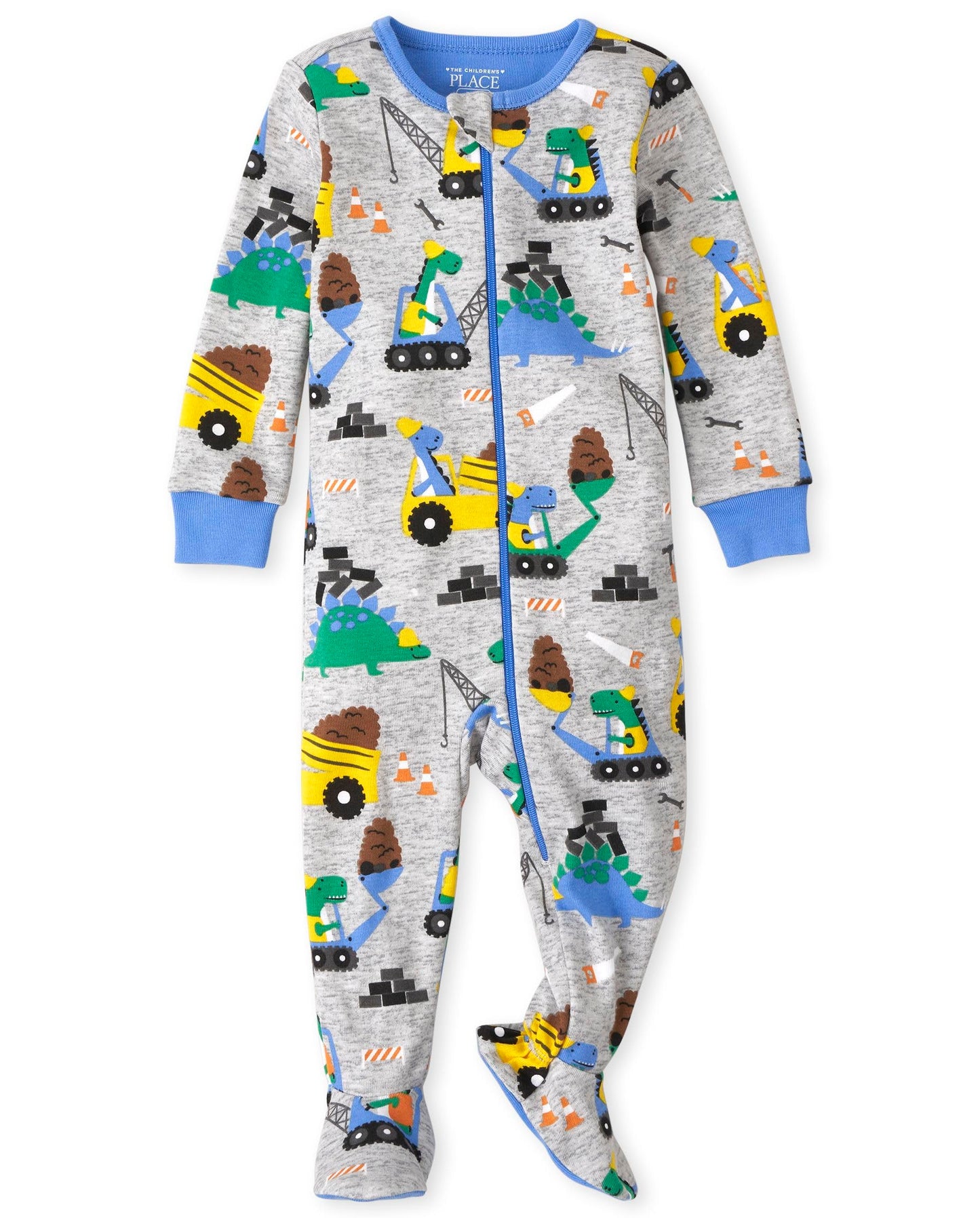 The Children'S Place,Dino Stretchie Pajamas,H/T Mist,4T