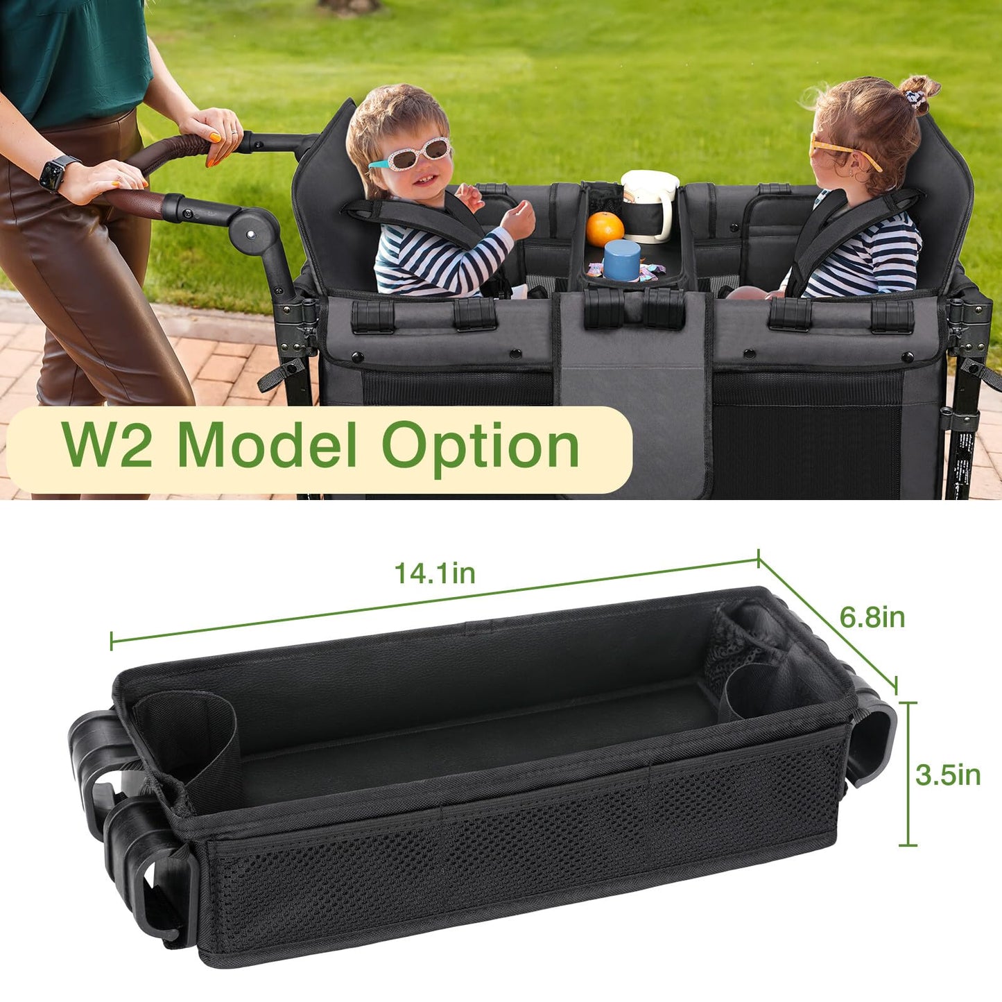 Arouy Stroller Snack Tray Attachment - Universal Stroller Snack Tray For Wonderfold Wagon W4 Accessories - Snack Tray For Kids -