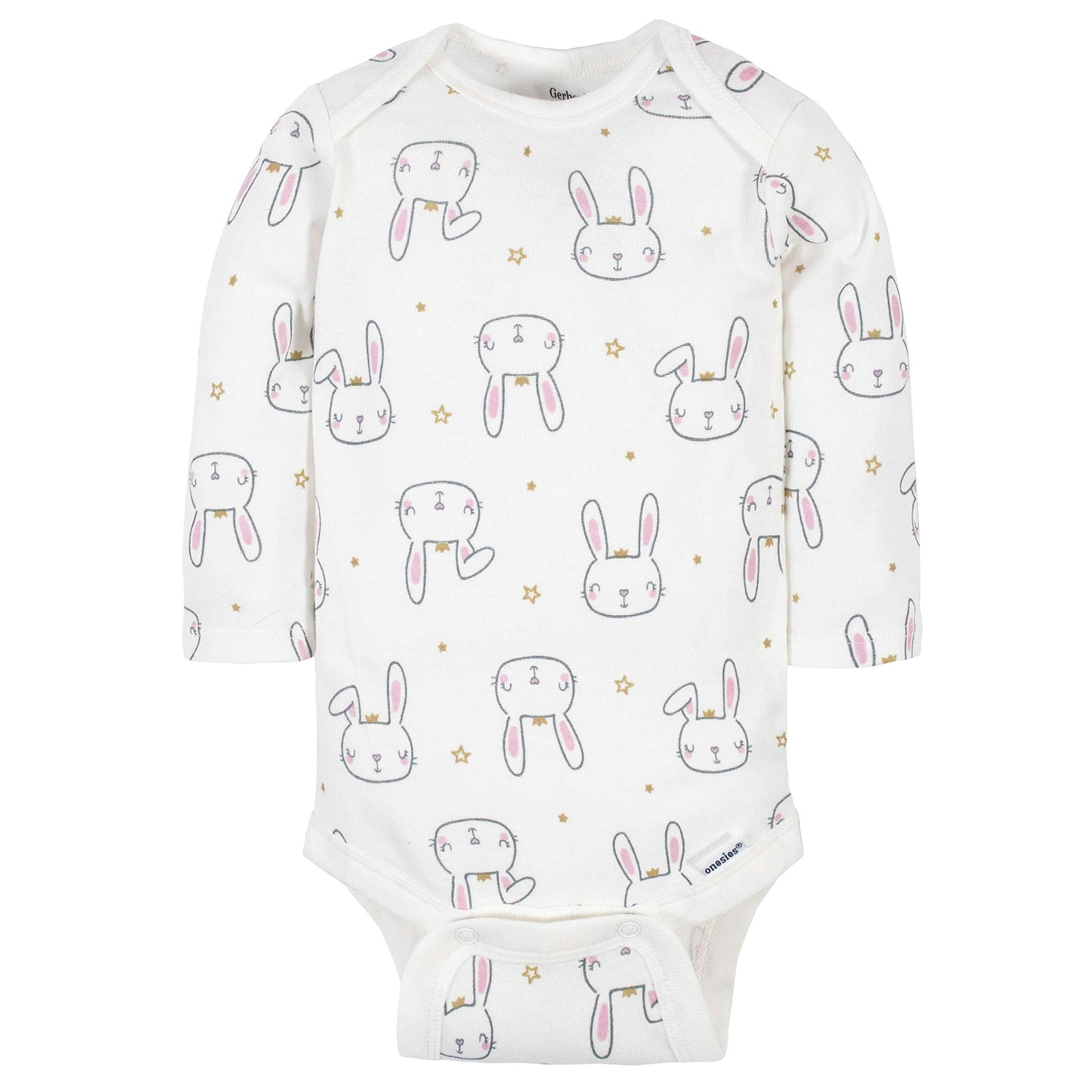 Gerber Baby Girls' 6-Pack Long-Sleeve Onesies Bodysuits, Princess Pink, 12 Months