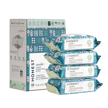 The Honest Company Clean Conscious Wipes  99% Water, Compostable, Plant-Based, Baby Wipes  Hypoallergenic, Ewg Verified  Balance