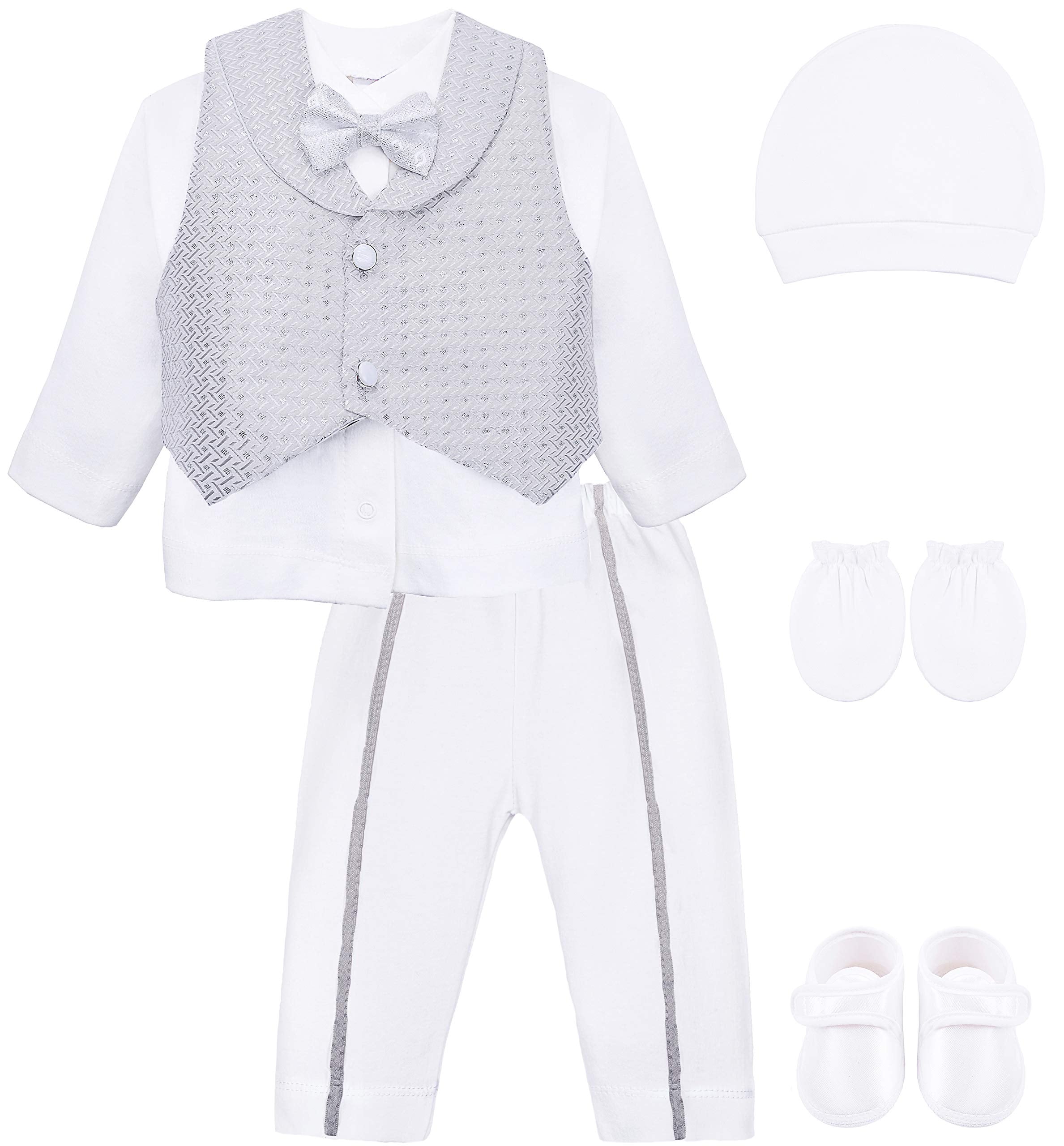 Lilax Baby Boys Newborn Gentleman Outfit Long Sleeve White Shirt With – Cutebaby WBBAPB07KSZXLLV