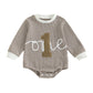 VISGOGO Baby Boy Girl 1st Birthday Outfit One Birthday Embroidery Waffle Romper Sleeveless Oversized Jumpsuit One Year Old (Khak