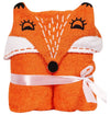 Kritarth Handicrafts Pure Cotton Fox Design Baby Hooded Towel Cum Bath Towel, 50 * 100 cm, Baby Bath Towel, Baby Towel, Baby Sho