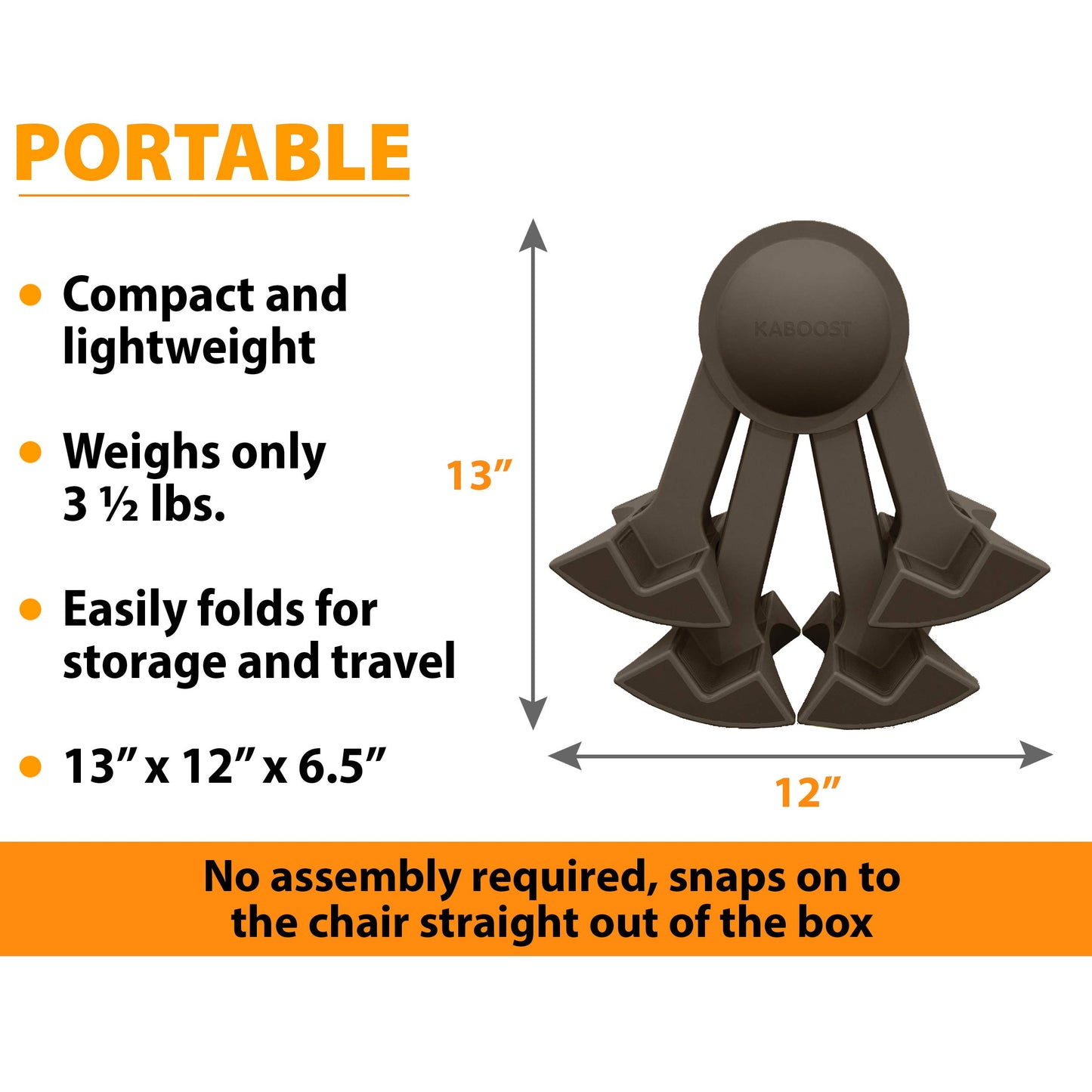 Kaboost Booster Seat For Kitchen Chair, Chocolate - Goes Under The Chair - Portable Chair Booster For Toddlers And Grown Ups