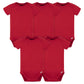 Gerber Unisex Baby 5 Pack Onesies Multi-Packs Bundle Interlock 180 Gsm Shirt, Red, 12 Months Us