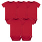 Gerber Unisex Baby 5 Pack Onesies Multi-Packs Bundle Interlock 180 Gsm Shirt, Red, 0-3 Months Us