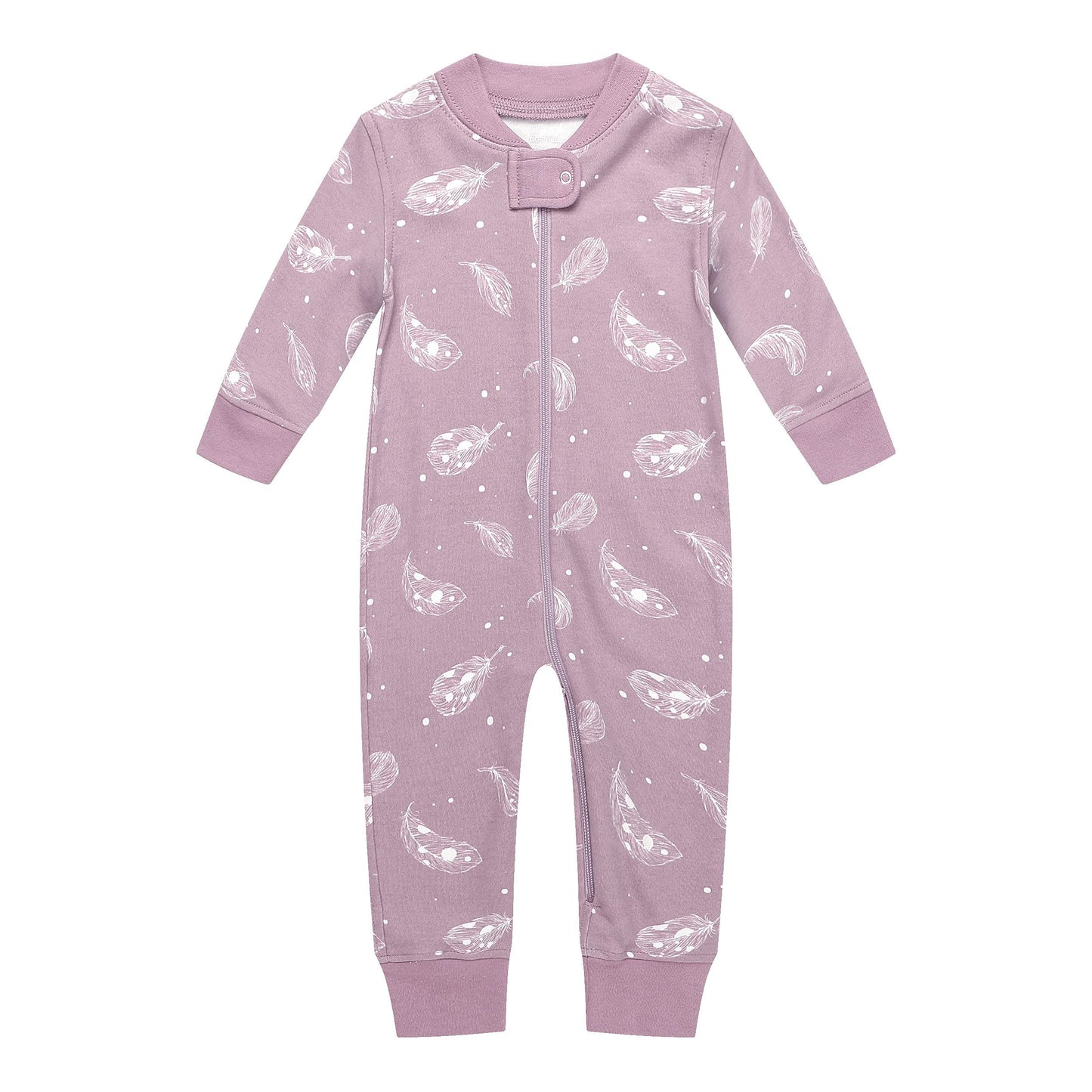 Owlivia Organic Cotton Baby Boy Girl Zip Up Sleep N Play, Footless, Long Sleeve(12-18 Months, Feather Mauve)