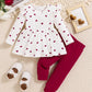 Valentines Day Outfit Toddler Baby Outfit Girl Shirt Clothing Infant 3 Piece Valentines Day Gift For Girls Set Spring Pant+Top R