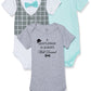 Little Treasure Unisex Baby Cotton Bodysuits, Well Dressed, 3-6 Months