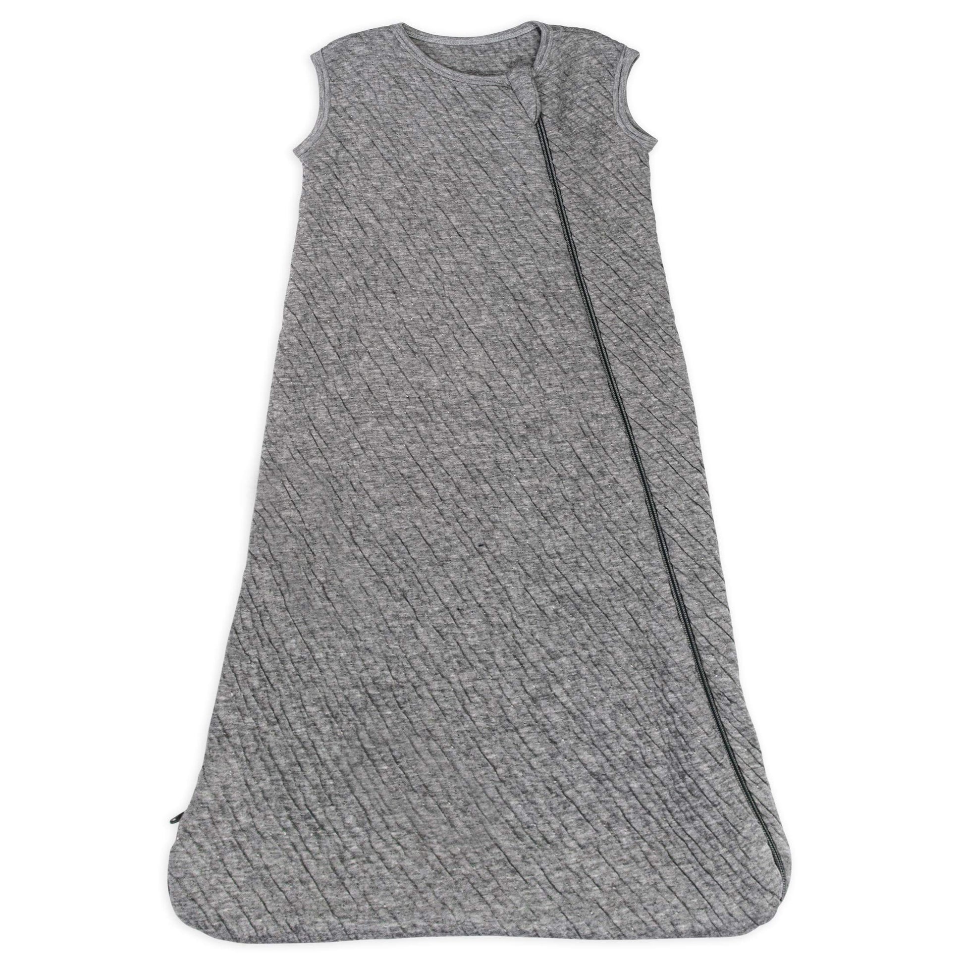 HonestBaby Organic Cotton Matelasse Wearable Blanket, Gray Heather, Medium