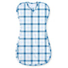 Cocoon Care Bamboo Cotton Knit Gingham Printed Sleep Sack for Baby | Soft Breathable Lightweight Wearable Blankets | Blue 01M