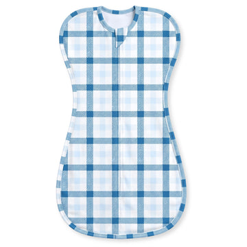 Cocoon Care Bamboo Cotton Knit Gingham Printed Sleep Sack for Baby | Soft Breathable Lightweight Wearable Blankets | Blue 01M