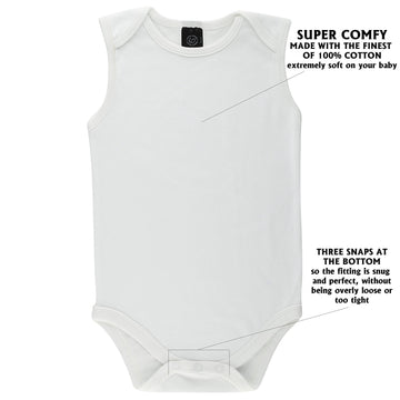 Little Pipers Baby Cotton Onesee White Undershirts Bodysuits 6 Pack 3-6 Months, White Sleeveless (6Pk)