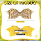 6 Pcs 5 Inch Glitter Sequin Boutique Hair Clips - Sparkly Bowed Accessories For Baby, Toddler, Teen Girls (Gold)