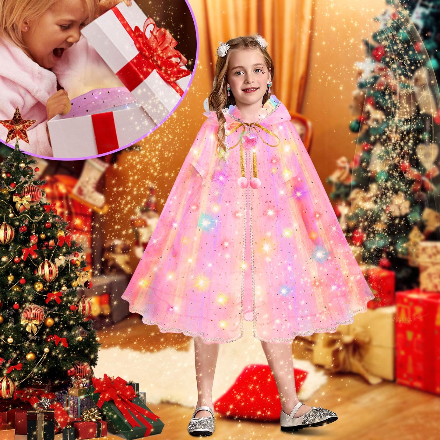 Byhttkigm Princess Dress Up For Girls 4-6, Dresses For Girls, Led Light Up Toys For 3 Year Old Girls Christmas Brithday Gifts