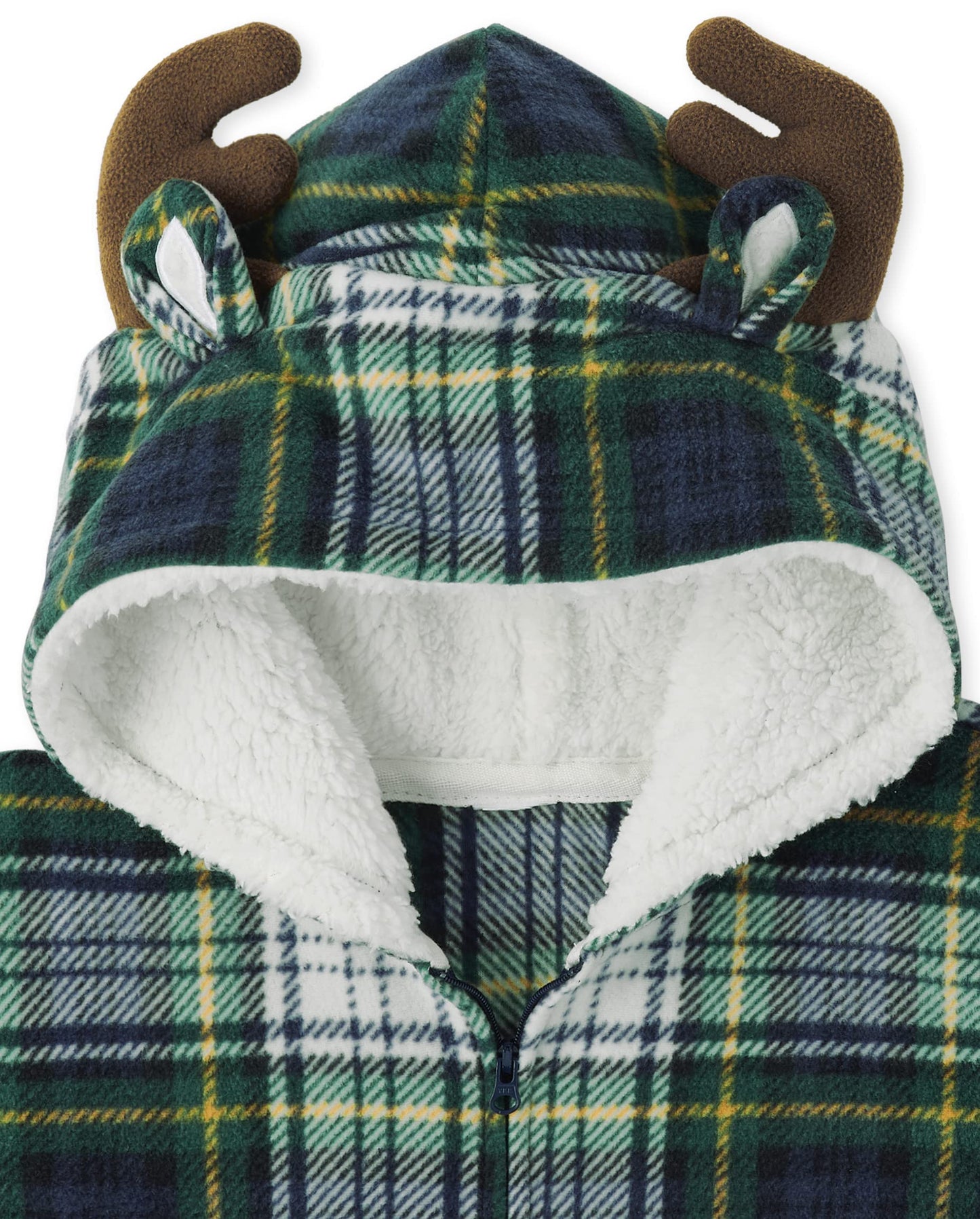 The Children'S Place Baby Kids One Piece Family Matching, Holiday Pajama Sets, Fleece, Moose Plaid, Large