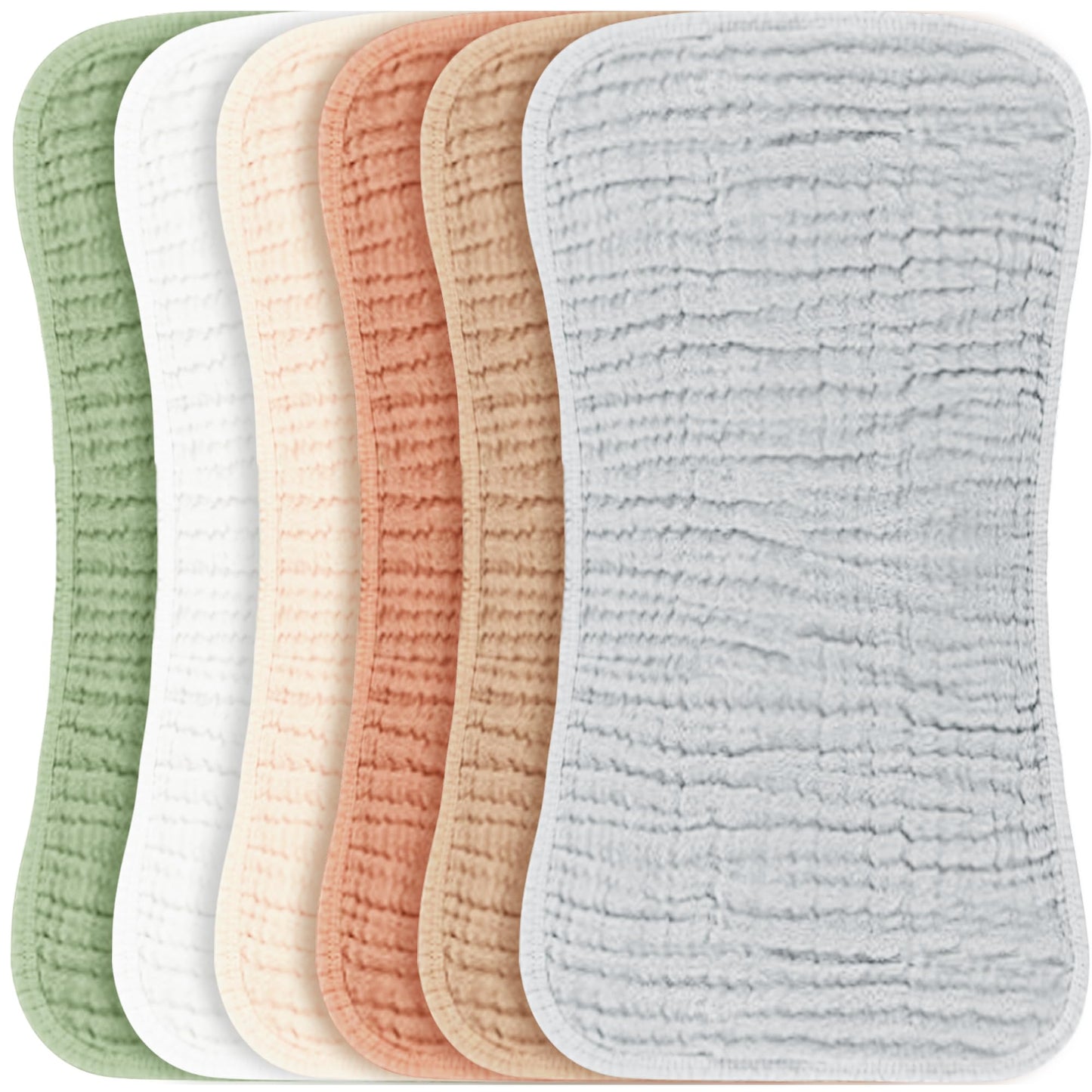 Konssy Muslin Baby Burp Cloths Sets For Unisex- 6 Pack Large 100% Cotton Burping Clothes For Newborn