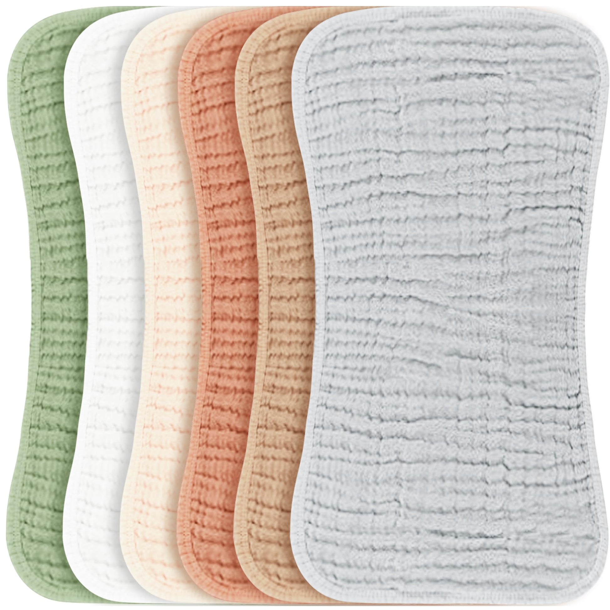 Konssy Muslin Baby Burp Cloths Sets For Unisex- 6 Pack Large 100% Cotton Burping Clothes For Newborn