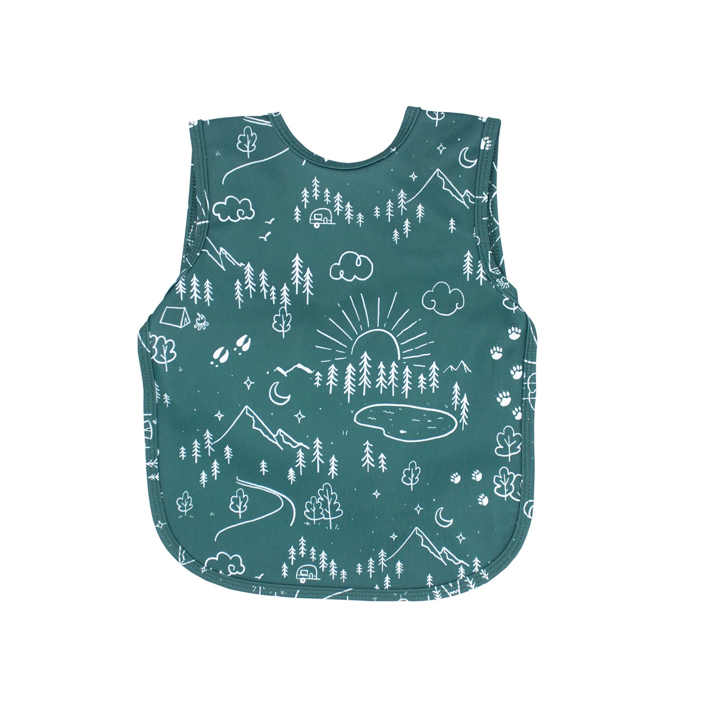 Bapronbaby Pine Forest Bapron - No Neck Tie Safer Bib For Baby & Toddler - Soft Waterproof Stain Resistant - Machine Washable -