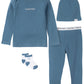 Calvin Klein Organic Baby Boys Essentials 4-Piece Set With Long Sleeve Tee & Pants, Ultra-Soft Beanie & Socks Included, Coronet